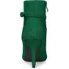imageAllegra K Womens Pointy Toe Buckle Cross Straps Stiletto Heel Ankle BootsEmerald Green