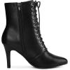 imageAllegra K Womens Pointy Toe Lace Up Stiletto Heel Ankle BootsBlack