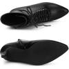 imageAllegra K Womens Pointy Toe Lace Up Stiletto Heel Ankle BootsBlack