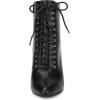 imageAllegra K Womens Pointy Toe Lace Up Stiletto Heel Ankle BootsBlack