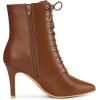 imageAllegra K Womens Pointy Toe Lace Up Stiletto Heel Ankle BootsBrown