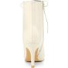imageAllegra K Womens Pointy Toe Lace Up Stiletto Heel Ankle BootsCream