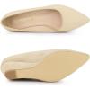 imageAllegra K Womens Pointy Toe Slip On Wedges Heels PumpsBeige