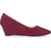 imageAllegra K Womens Pointy Toe Slip On Wedges Heels PumpsBurgundy