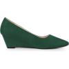 imageAllegra K Womens Pointy Toe Slip On Wedges Heels PumpsDark Green