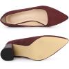 imageAllegra K Womens Pointy Toe Slip on Plaid Printing Closed Toe Dress Shoes Chunky Heel PumpsBurgundy