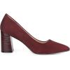 imageAllegra K Womens Pointy Toe Slip on Plaid Printing Closed Toe Dress Shoes Chunky Heel PumpsBurgundy