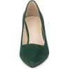 imageAllegra K Womens Pointy Toe Slip on Plaid Printing Closed Toe Dress Shoes Chunky Heel PumpsGreen
