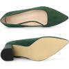 imageAllegra K Womens Pointy Toe Slip on Plaid Printing Closed Toe Dress Shoes Chunky Heel PumpsGreen