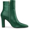 imageAllegra K Womens Printed Pointed Toe Chunky Heels Ankle BootsDark Green