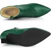 imageAllegra K Womens Printed Pointed Toe Chunky Heels Ankle BootsDark Green