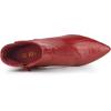 imageAllegra K Womens Printed Pointed Toe Chunky Heels Ankle BootsRed