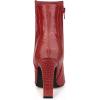 imageAllegra K Womens Printed Pointed Toe Chunky Heels Ankle BootsRed