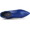 imageAllegra K Womens Printed Pointed Toe Chunky Heels Ankle BootsRoyal Blue
