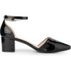 imageAllegra K Womens Pump Pointed Closed Toe Low Chunky Heels PumpsBlack