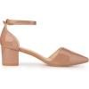 imageAllegra K Womens Pump Pointed Closed Toe Low Chunky Heels PumpsNude