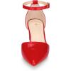 imageAllegra K Womens Pump Pointed Closed Toe Low Chunky Heels PumpsRed