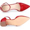 imageAllegra K Womens Pump Pointed Closed Toe Low Chunky Heels PumpsRed