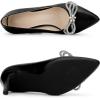 imageAllegra K Womens Pump Stiletto Heel Platform Rhinestone Bow Pointed Toe PumpsBlack