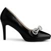 imageAllegra K Womens Pump Stiletto Heel Platform Rhinestone Bow Pointed Toe PumpsBlack