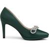 imageAllegra K Womens Pump Stiletto Heel Platform Rhinestone Bow Pointed Toe PumpsEmerald Green