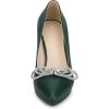 imageAllegra K Womens Pump Stiletto Heel Platform Rhinestone Bow Pointed Toe PumpsEmerald Green