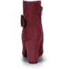 imageAllegra K Womens Round Toe Block Heel Boots Ankle BootiesBurgundy