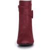 imageAllegra K Womens Round Toe Block Heel Boots Ankle BootiesBurgundy