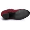 imageAllegra K Womens Round Toe Block Heel Boots Ankle BootiesBurgundy