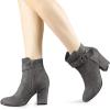 imageAllegra K Womens Round Toe Block Heel Boots Ankle BootiesGrey