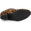 imageAllegra K Womens Round Toe Block Heel Boots Ankle BootiesLeopard
