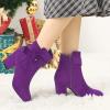 imageAllegra K Womens Round Toe Block Heel Boots Ankle BootiesPurple