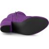 imageAllegra K Womens Round Toe Block Heel Boots Ankle BootiesPurple