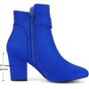 imageAllegra K Womens Round Toe Block Heel Boots Ankle BootiesRoyal Blue