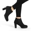 imageAllegra K Womens Round Toe Block Heels Chelsea Ankle BootsBlack