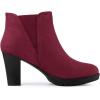 imageAllegra K Womens Round Toe Block Heels Chelsea Ankle BootsBurgundy