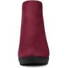 imageAllegra K Womens Round Toe Block Heels Chelsea Ankle BootsBurgundy
