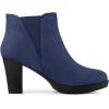 imageAllegra K Womens Round Toe Block Heels Chelsea Ankle BootsDark Blue