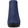imageAllegra K Womens Round Toe Block Heels Chelsea Ankle BootsDark Blue