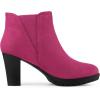 imageAllegra K Womens Round Toe Block Heels Chelsea Ankle BootsHot Pink