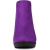 imageAllegra K Womens Round Toe Block Heels Chelsea Ankle BootsPurple