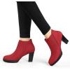 imageAllegra K Womens Round Toe Block Heels Chelsea Ankle BootsRed