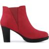 imageAllegra K Womens Round Toe Block Heels Chelsea Ankle BootsRed
