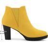 imageAllegra K Womens Round Toe Block Heels Chelsea Ankle BootsYellow
