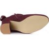 imageAllegra K Womens Round Toe Bow Decor Chunky Heel Ankle BootsBurgundy