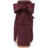 imageAllegra K Womens Round Toe Bow Decor Chunky Heel Ankle BootsBurgundy