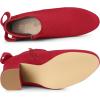 imageAllegra K Womens Round Toe Bow Decor Chunky Heel Ankle BootsRed