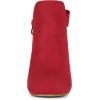 imageAllegra K Womens Round Toe Bow Decor Chunky Heel Ankle BootsRed