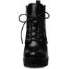 imageAllegra K Womens Round Toe Chunky Heel Lace Up Platform BootsBlack