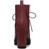 imageAllegra K Womens Round Toe Chunky Heel Lace Up Platform BootsBurgundy